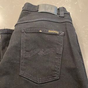 Nudie Jean Co (33x30), black, no stains, button up
